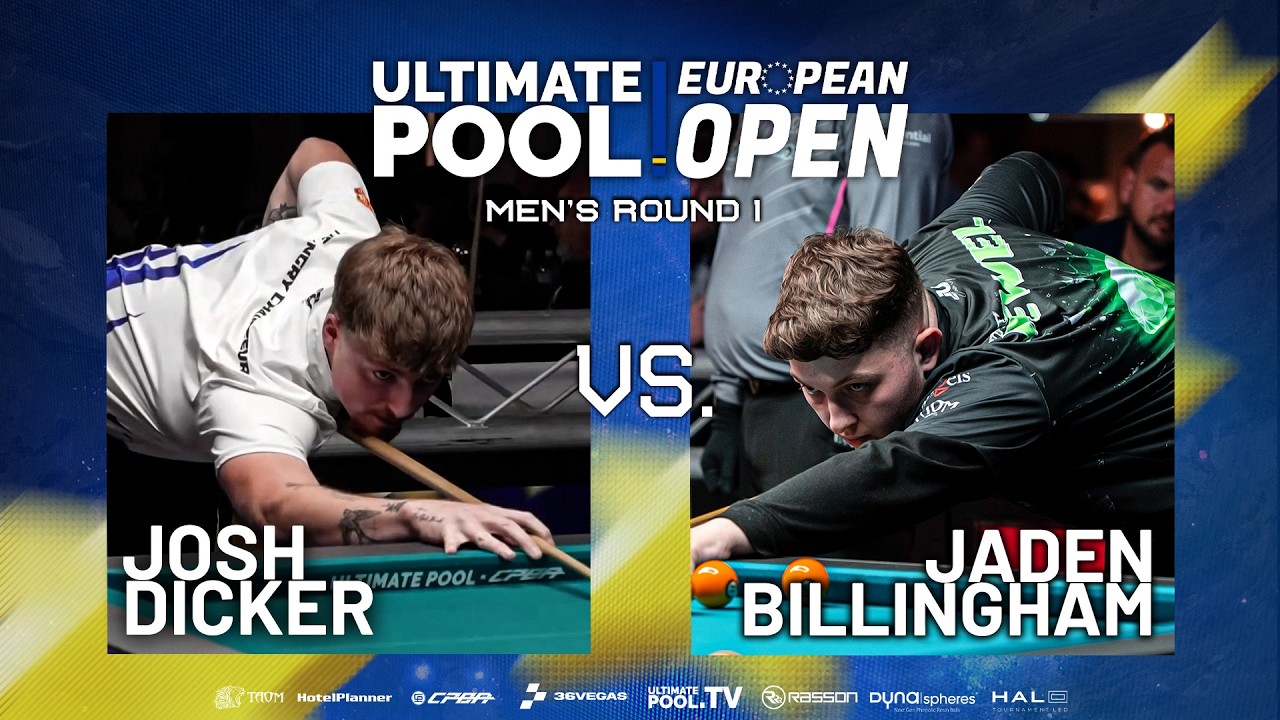 CuePoint billiards news cover image for Jaden Billingham Faces Josh Dicker in European Open 2026 First Round