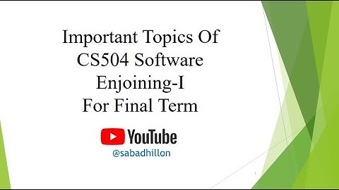 CS504 | Important Topics For Final Term Exams | #SabadhillonVU  | With PDF File