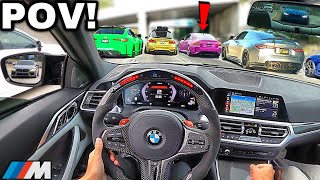 30 Minutes of Chasing BMW Drivers In A Straight Piped BMW M4 G82! ARRESTED [LOUD EXHAUST POV]