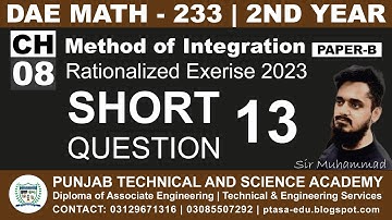 DAE MATH 233 Chapter 8 Short Question 13 | Applied Mathematics
