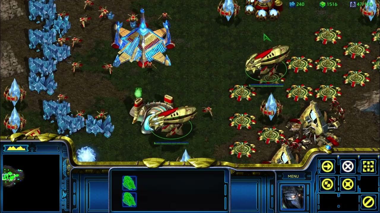 Starcraft remastered 1 protoss vs 7 ai random big game hunters