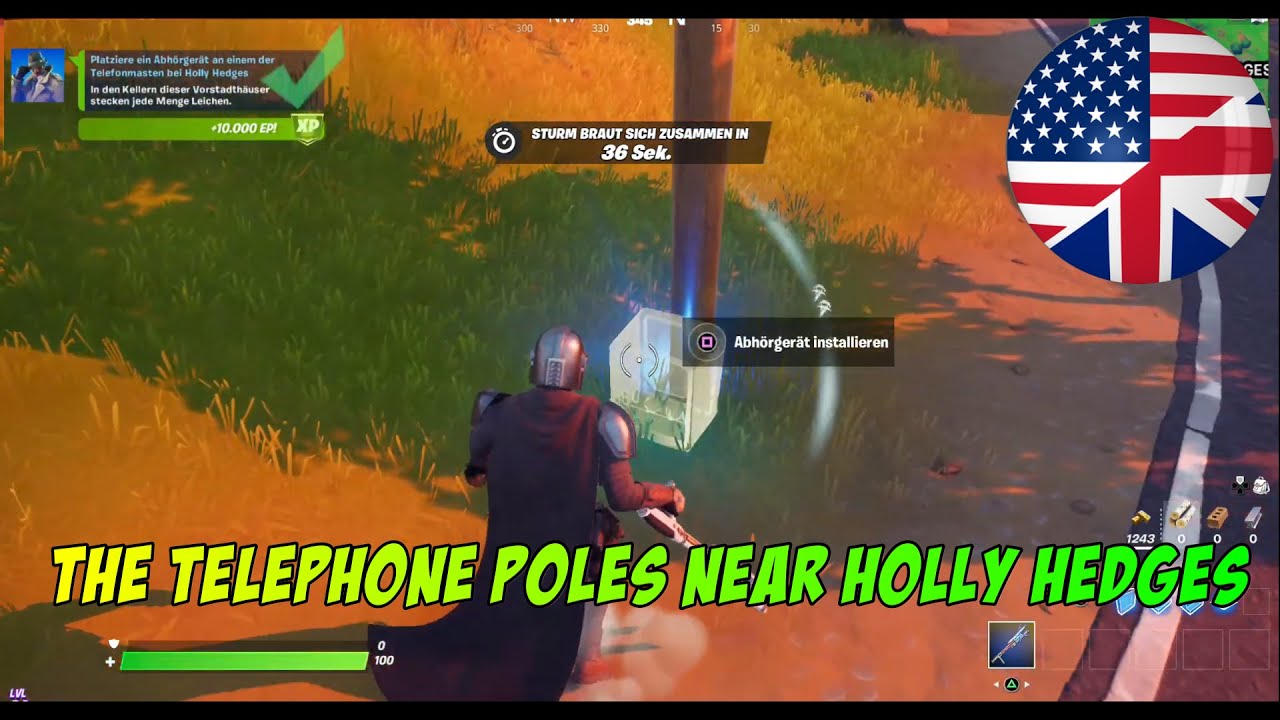 Place a wiretap on any of the telephone poles near Holly Hedges