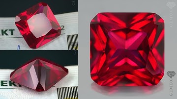 Ruby Genuine Loose Gemstone Square Radiant Cut Ruby Raspberry Red Color Lab-Grown Red Corundum