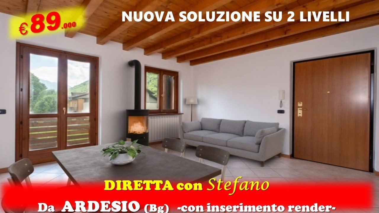 ALTA VALLE SERIANA - ARDESIO (BG), nuova soluzione su 2 livelli con inserimenti render a €89.000