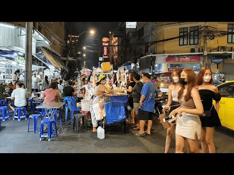 Bangkok is Open for Tourists - Rambuttri Road Night Walk crowded with Locals [4K]