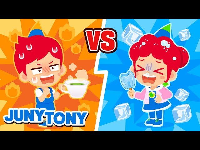 Hot vs. Cold 🔥❄️ | VS Series | The Opposites Song | Kids Songs | JunyTony class=