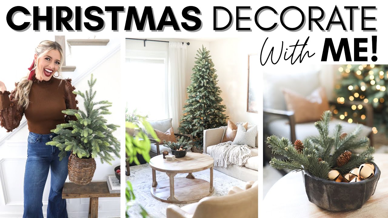 CHRISTMAS DECORATE WITH ME PART 3 || ENTRYWAY AND LIVING ROOM ...