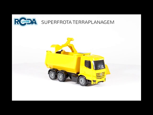 Caminhão Superfrota Plataforma Caminhão Amarelo e Trator Azul