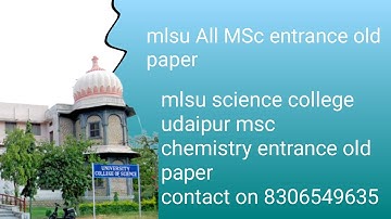 mlsu  M.Sc chemistry entrance previous year question paper 8306549635 WhatsApp pr contant kre