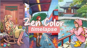 Zen Color Timelapse coloring #|13 Coloring Games| Coloring Games