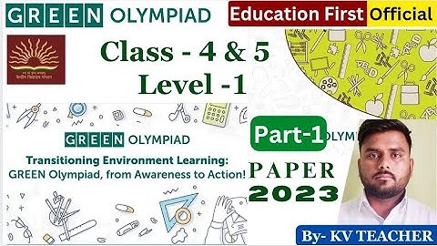 Green Olympiad paper level 1/ previous year paper/ class 4 and 5 / Teri 2023-24 #teri #olympiad #kvs
