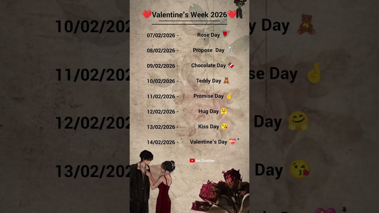 February 2026 Special Days 💖 | Valentine Week & Love Days List 🌹