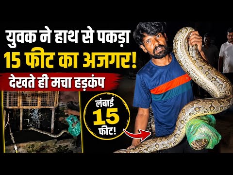 Barabanki: Man catches 15-foot python with bare hands, causes chaos || Newindianews ||