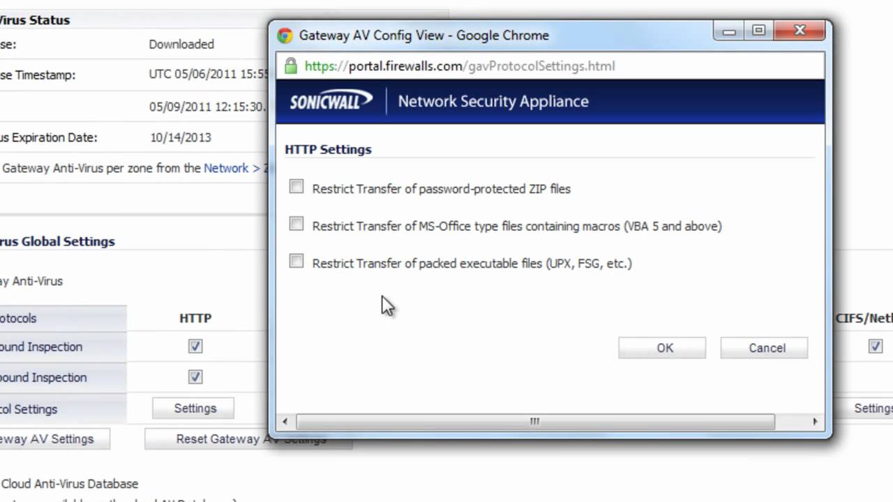 sonicwall gateway antivirus alert