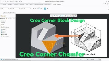 CREO Corner Block Drawing Design and Corner Chamfer Tutorial