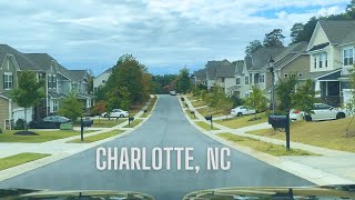 Autumn Drive in Charlotte, North Carolina | Drive Through Neighborhood | 4k60fps
