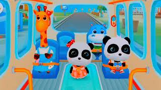 Tow panda's one giraffe 🦒 and one dino go to city for entertainment / cartoon videos / KIDSTV