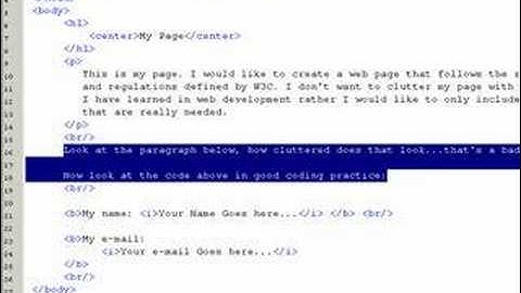 Authoring HTML - Using P and BR Tags