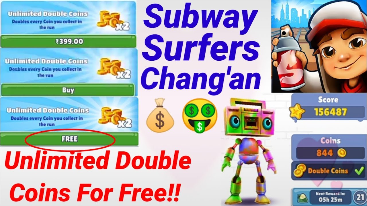 SUBWAY SURFERS HOW TO GET UNLIMITED DOUBLE COINS FOR FREE IN PARIS 2021 