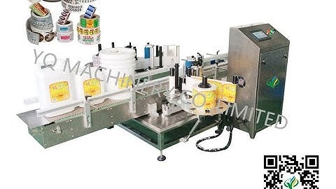 Automatic 5 gallon bucket pail drum labeling machine with fixed orientation system label applicator
