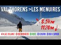 Skiing 85km long run from val thorens to les menuires in les 3 valles