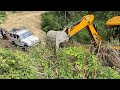 Reconstructing Landslide Damaged Hilly Road | Part # 4 | JCB Backhoe | Hilly Road Work