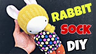 Socks plush tutorial//Easy to make sock doll rabbit at home DIY SOCK DOLL