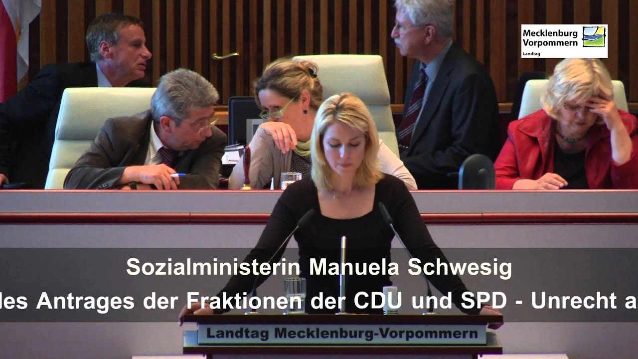 Unrecht bei medizinischen Versuchen aufklären - Sozialministerin Manuela Schwesig (SPD)