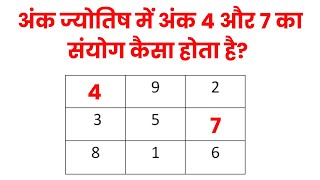 Number 4 and 7 in Numerology Lo Shu Grid | Moolank & Bhagyank Combination