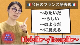 フランス語の6種類の表現 のようだ らしい みたいだ に見える It Looks Like It Seems Like 英語で覚えようフランス語レッスン Youtube