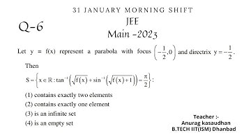 JEE-main 2023:- 31 Jan shift-1 Math paper Question 6 solution | #jeemain2023  #projecteducation