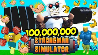 СТРОНГМЕН КАЧОК ПОЛУЧАЕТ ПОДАРОК АДМИНОВ НА 100,000,000 В ИГРЕ! ROBLOX Strongman Simulator