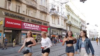 Walking in Brno - 4K  Summer 2019