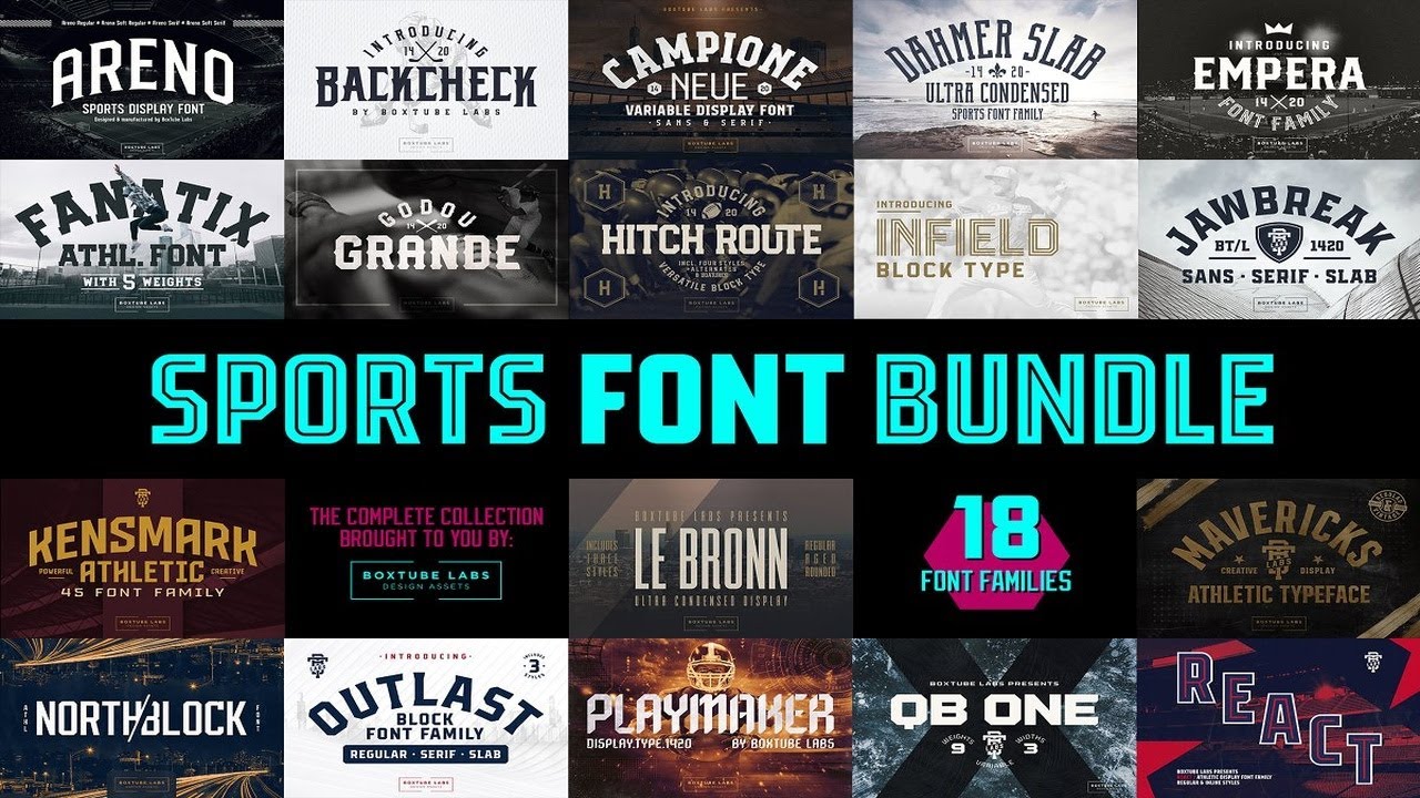 Sports Display Font Bundle BTL.ALL Free Download YouTube