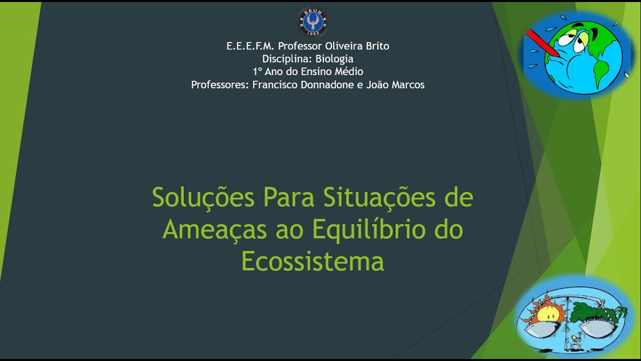 Soluções Para Situações De Ameaças Ao Equilíbrio Do Ecossistema - RETOEDU