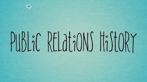 Public Relations History