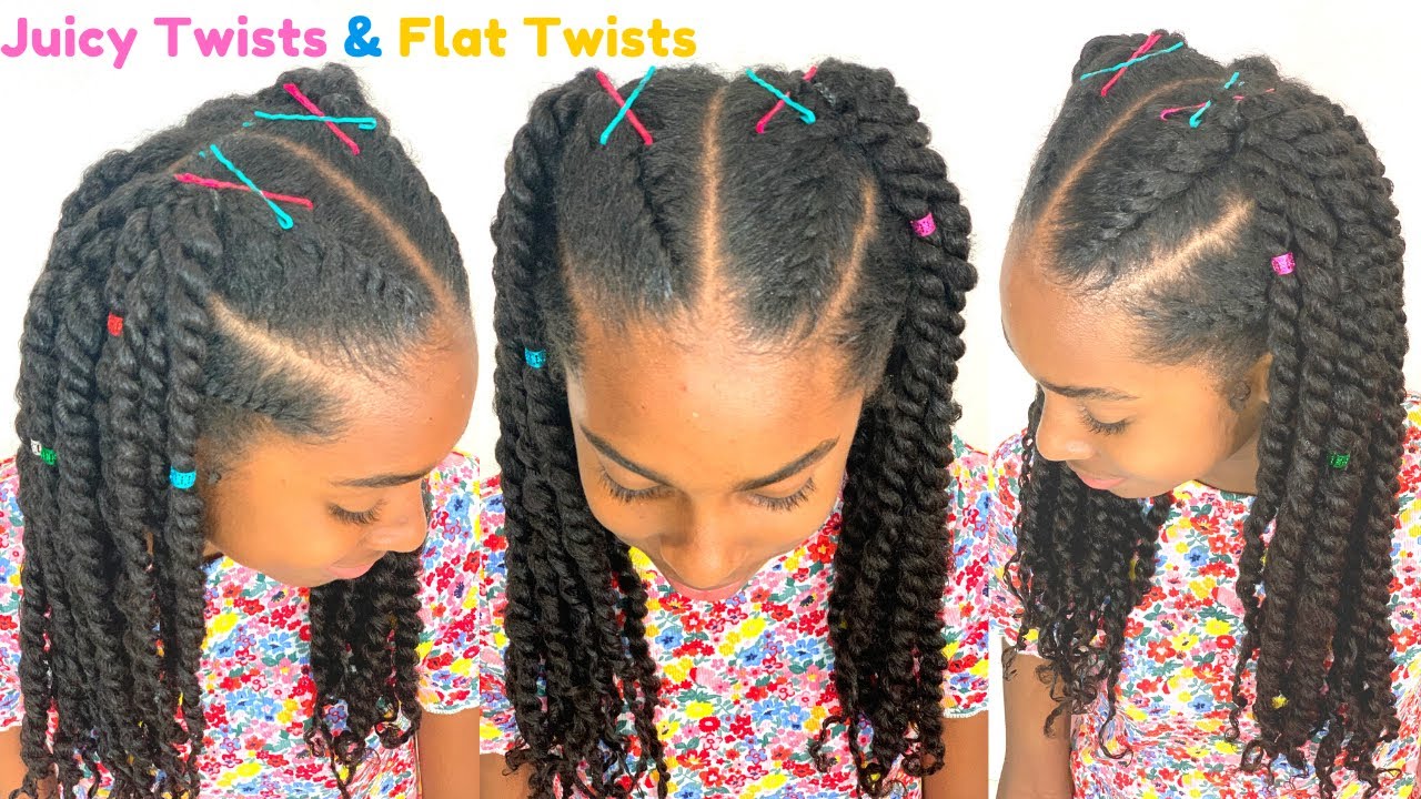 KIDS NATURAL HAIR STYLES | EASY TWISTS & FLAT TWISTS TUTORIAL - YouTube