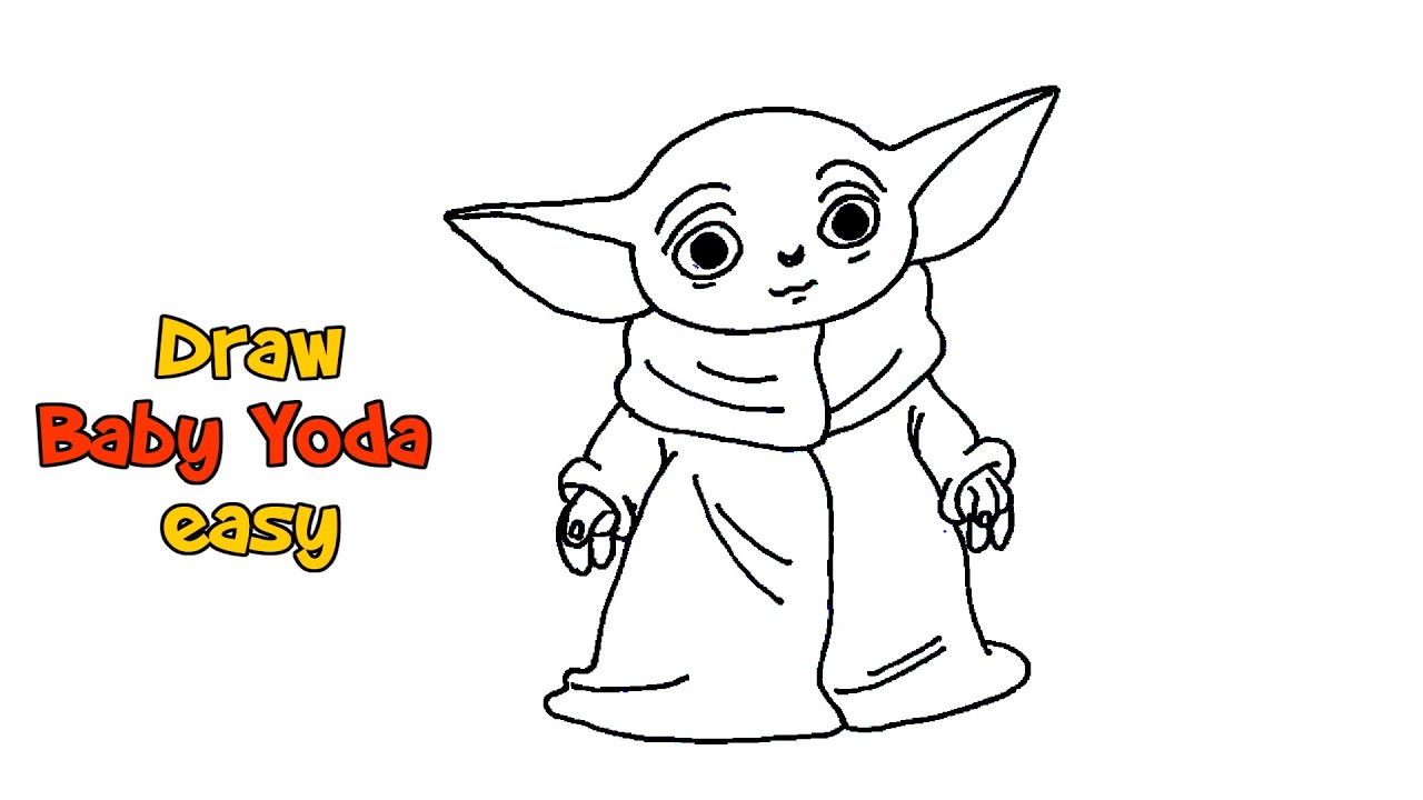 How to draw Baby Yoda mandalorian - YouTube