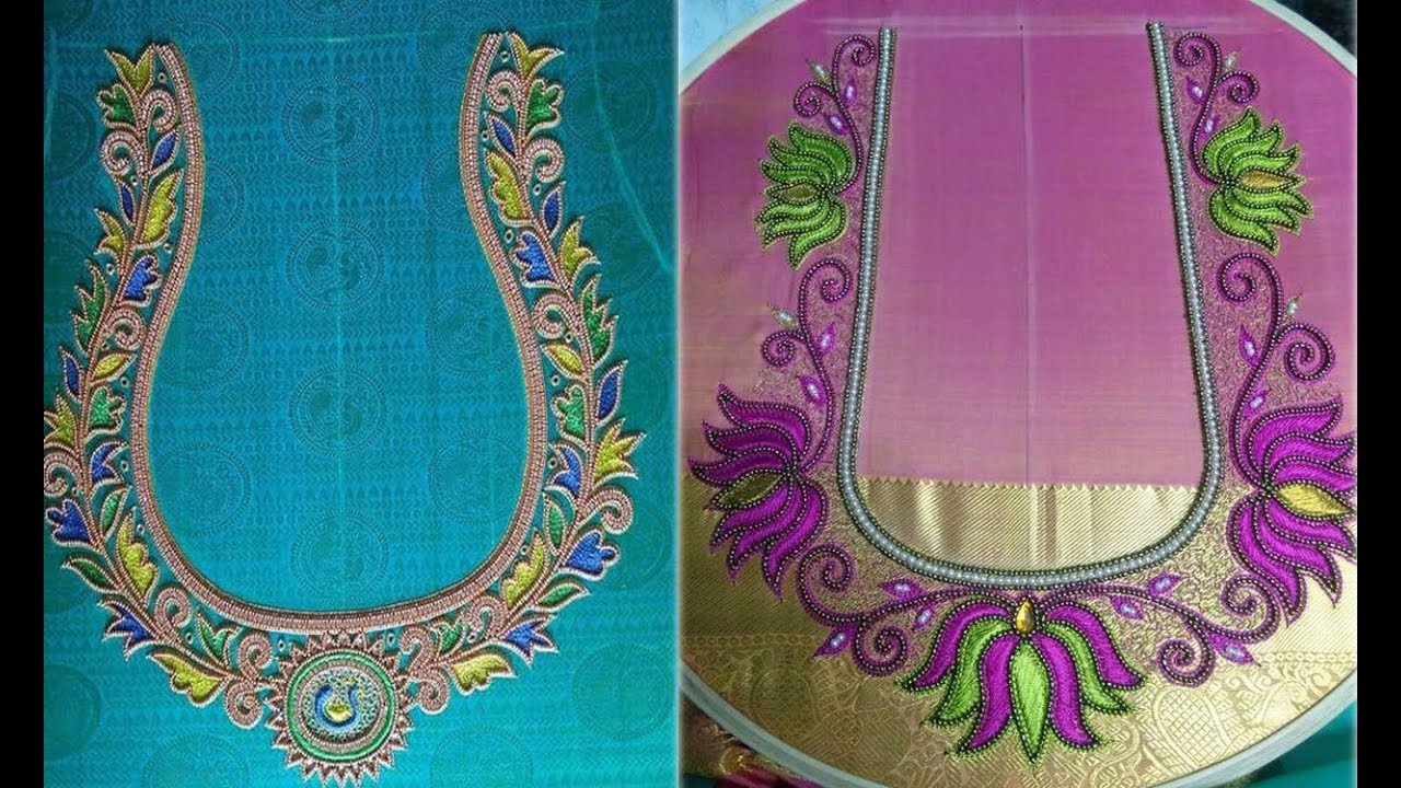 Latest Thread Embroidery Blouse Designs For Partywear Saree Maggam Work Blouse Back Neck Designs Youtube,Creative Cake Designs For Girls