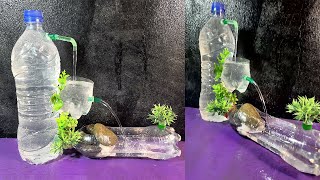 DIY  Tabletop Waterfall Fountain easy at home from plastic bottle // Water Fountain Craft