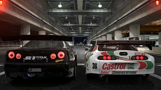 Amuse Carbon R34 '04 vs Toyota Castrol TOM'S SUPRA '97 [ NO TUNİNG ]