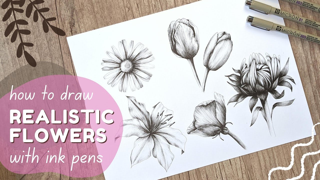 Flower drawing, Flower sketches, Floral drawing
