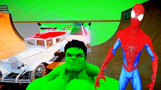 hulk truck monster funny spider cartoons super race