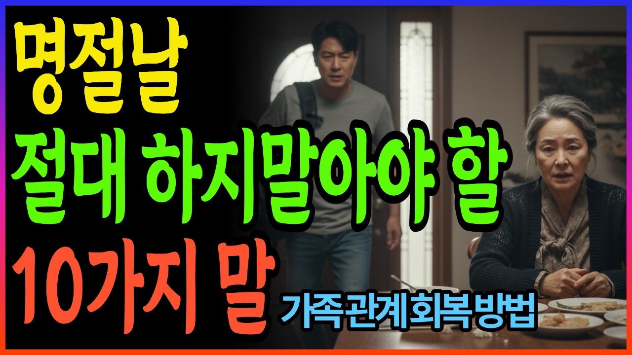 명절 가족 관계를 망치는 말 10가지 | 완벽한 가족이 아니라, '충분히 좋은 가족' 만들기 | 노후지혜