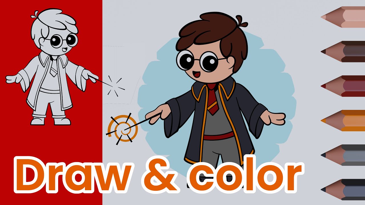 How to draw Kawaii Harry Potter The Step by Step