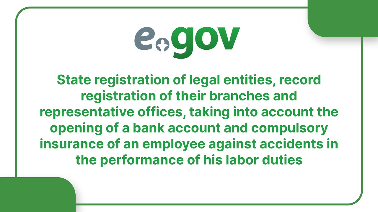 State registration of legal entities, record registration of their ...
