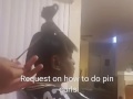 Sculpture ponytail with pin curls please comment like And subscribe