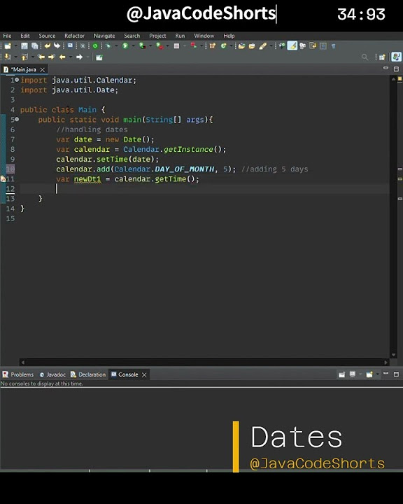 0012 handling Dates in java #coding #programming #java #shorts - YouTube