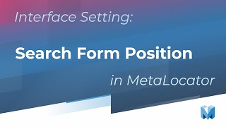 Setting: Search Form Position