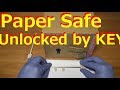 Paper Safe Unlocked by Key